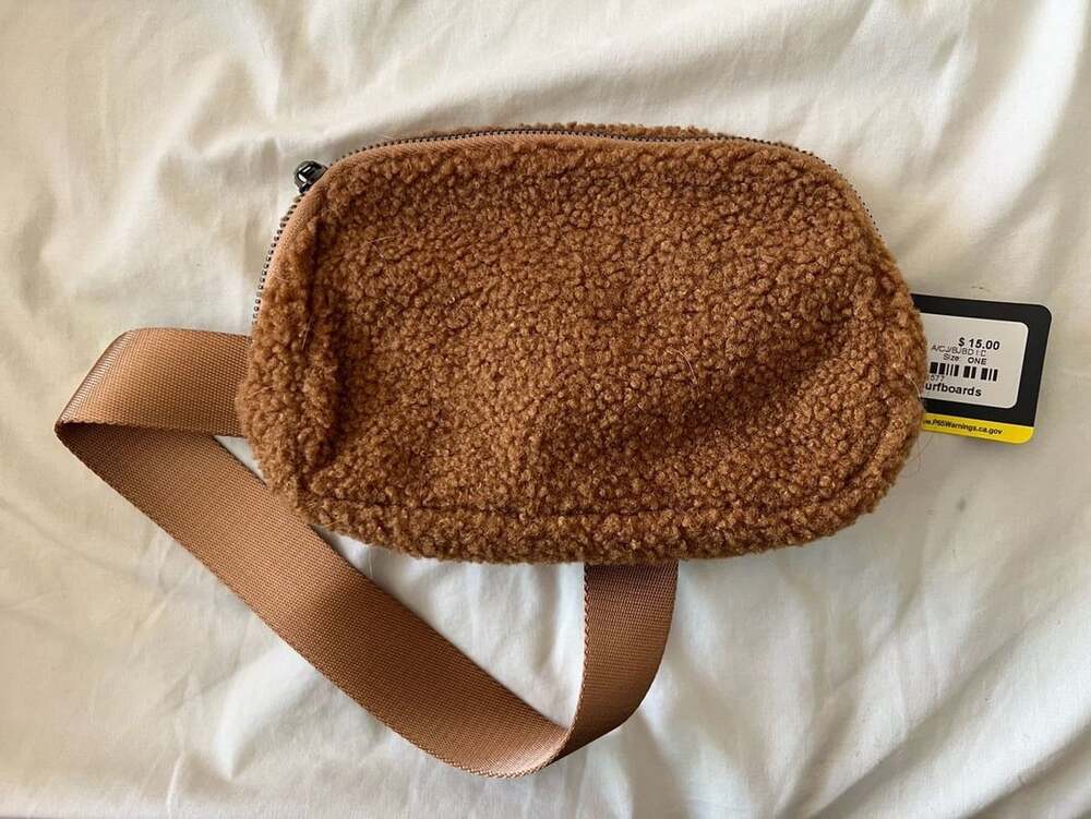 Damon Brown Sherpa Fleece Belt Bag Fanny Pack